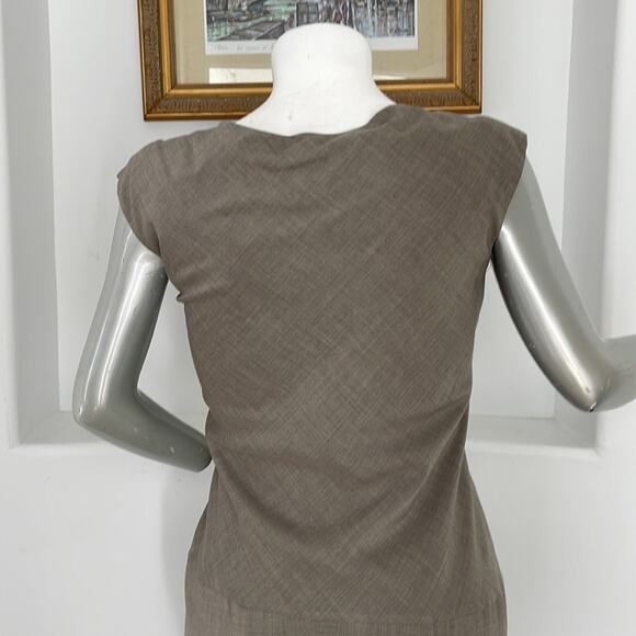 VINTAGE SARA STURGEON SLEEVELESS TAUPE MAXI DRESS SIZE 3 - Picture 7 of 11